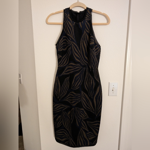 NWT Jason WuBlack Olive Blue Floral Tech Jacquard Sheath Dress - Picture 7 of 11